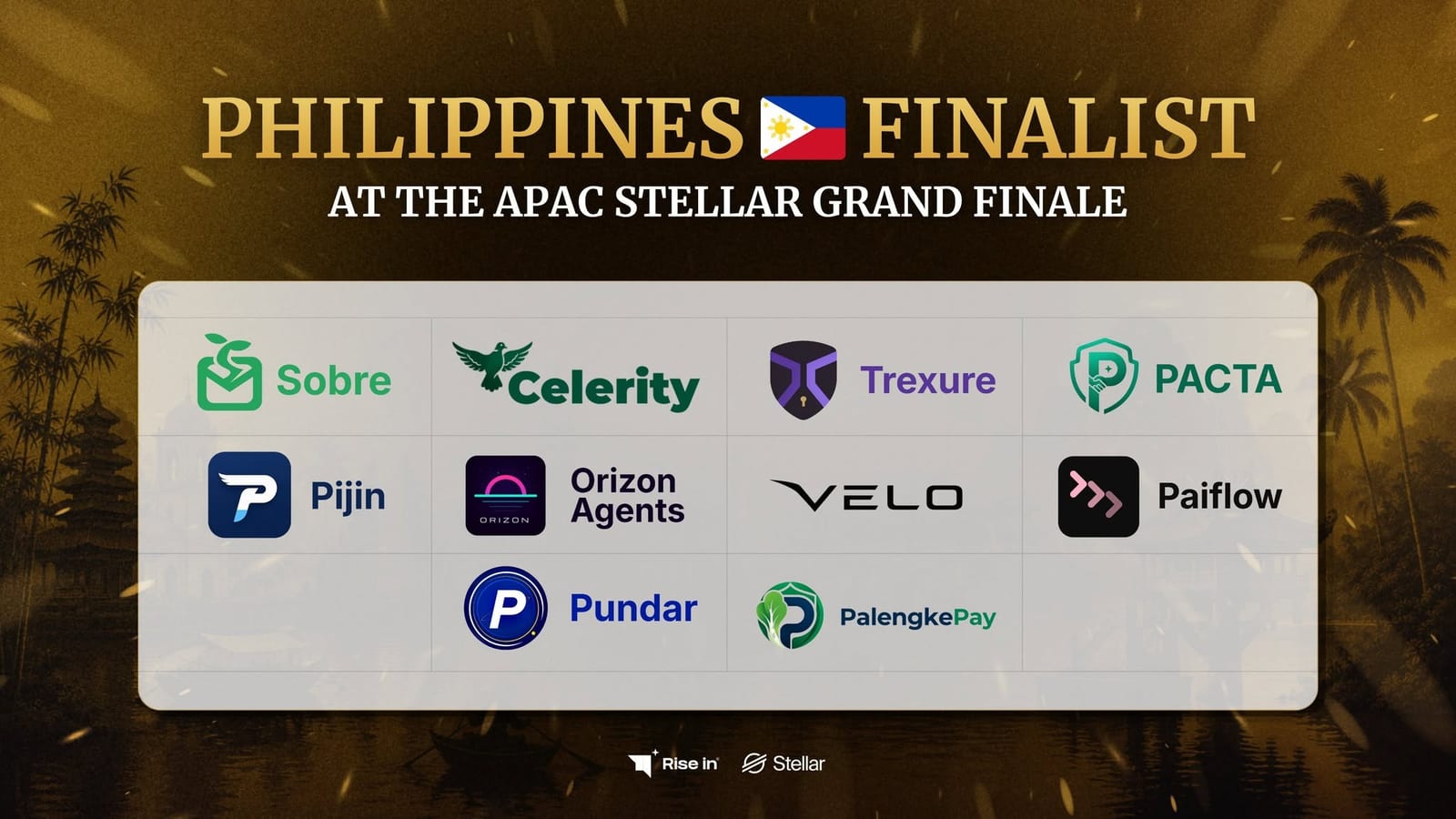 The ten Philippine finalists at the APAC Stellar Grand Finale, including Trexure and Paiflow