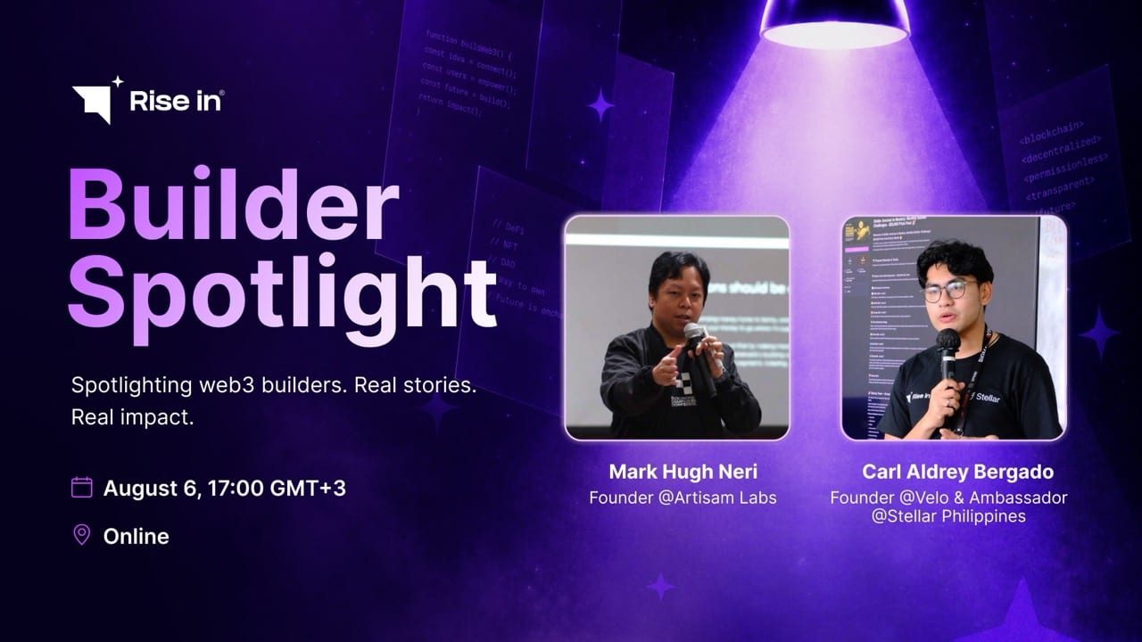The Rise In Builder Spotlight announcement graphic for the August 6 episode